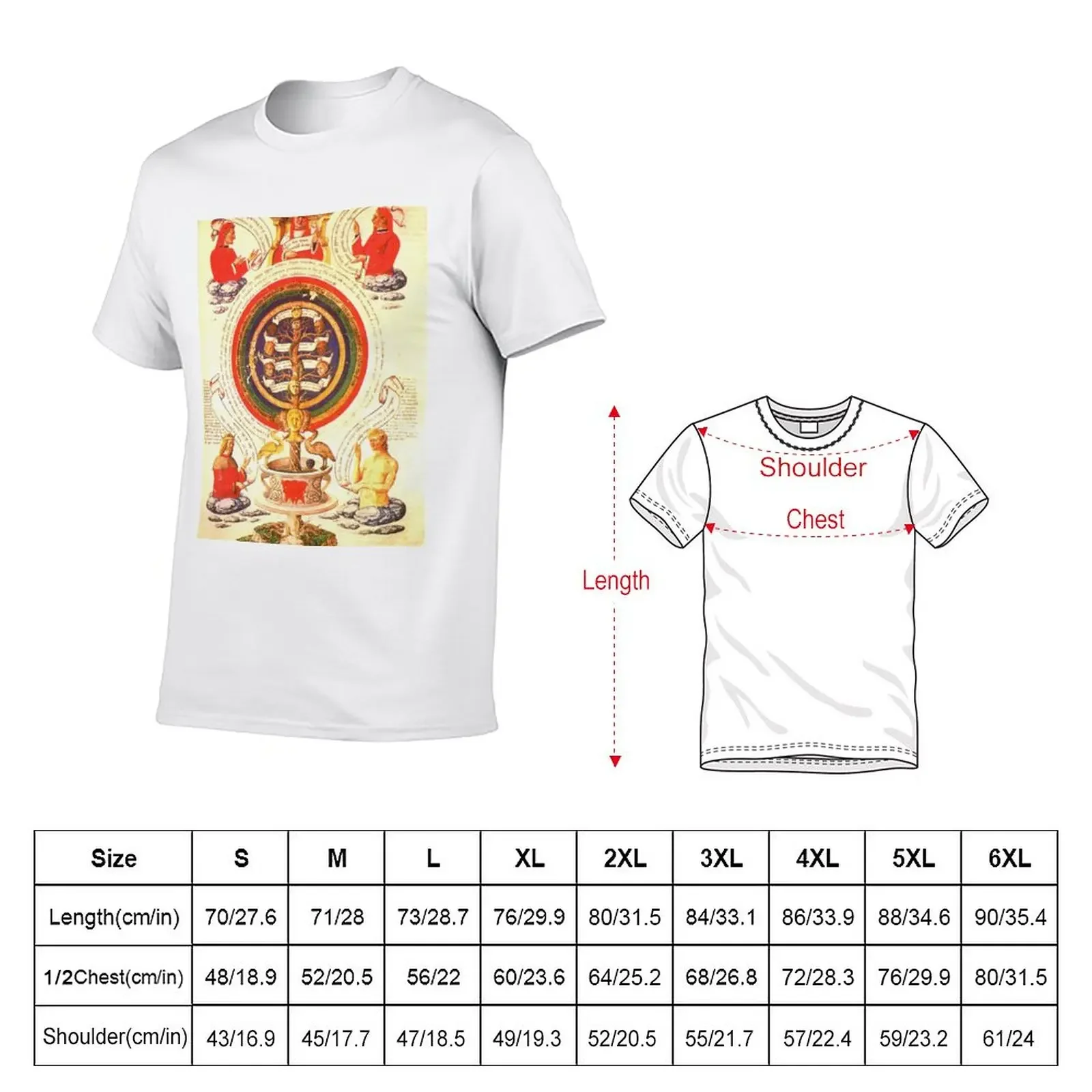 Raimundus Lullus Alchemical Page T-Shirt plain summer top tops heavy weight t shirts for men