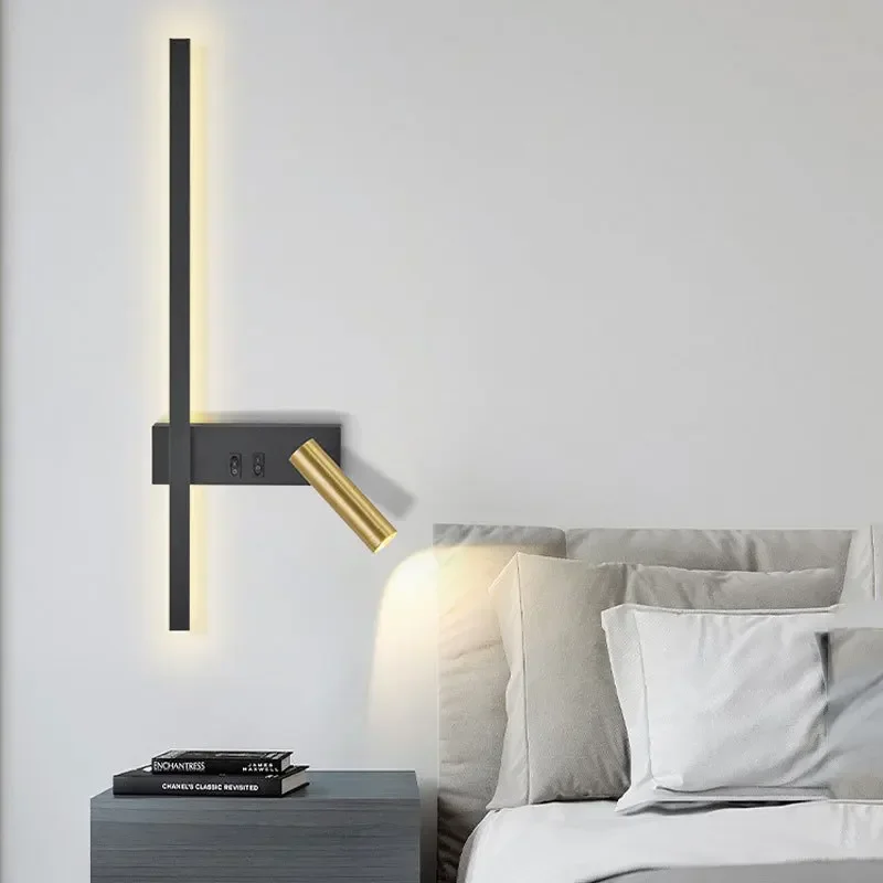 Imagem -05 - Moderna Lâmpada de Parede Led Holofote Ajustável para o Quarto Cabeceira Fundo Sofá Luz Parede Lustre Iluminação Casa Decoratioan Arandela