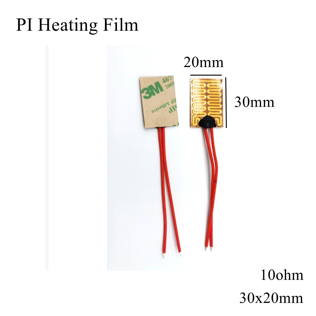 30x20mm 5V 12V 24V 110V 220V PI Heating Film Polyimide Adhesive Electric Heater Plate Panel Pad Mat Fuel Foil Oil Engine Tank