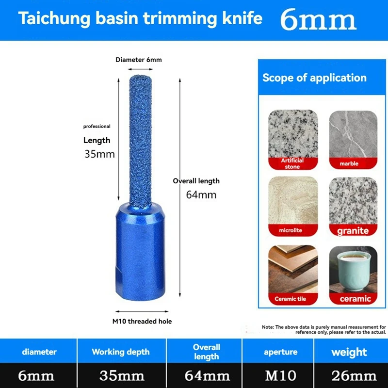 3PCS M10 Thread Brazed Milling Cutter High-Quality Diamond Drill Bit For  Tile Marble Glass Drill Cutting