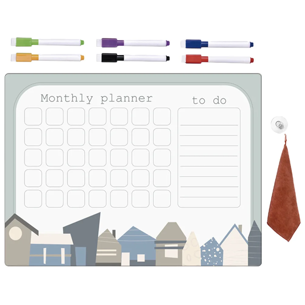 1Set Magnetic Dry Erase Board Plastic Daily Planner for Fridge Weekly Schedule Planning Whiteboard Reusable Fridge Writing Board