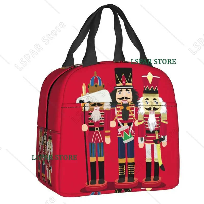 Nutcracker Soldier Toy Christmas Gift Insulated Lunch Bags for Work School Waterproof Cooler Thermal Bento Box Women Kids