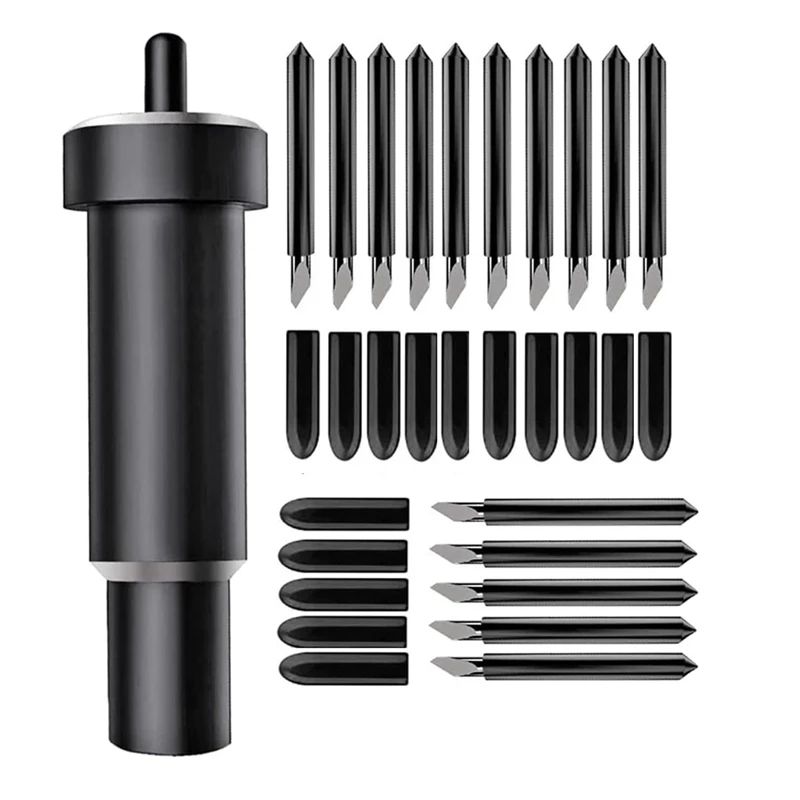 15 PCS Deep Cut Blade And 1Pc Deep Cut Tool Holder Black Metal For Cricut Maker 3 Cricut Explore 3 2 Air 2 Cutting Plotter