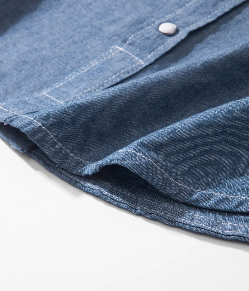 OKONKWO Jugend-Chambray-Oxford-Langarmhemd im europäischen Stil, Outdoor, Trekking, Klettern, Reisen, Sport, Western-Bluse, Arbeitskleidung – Detail 24