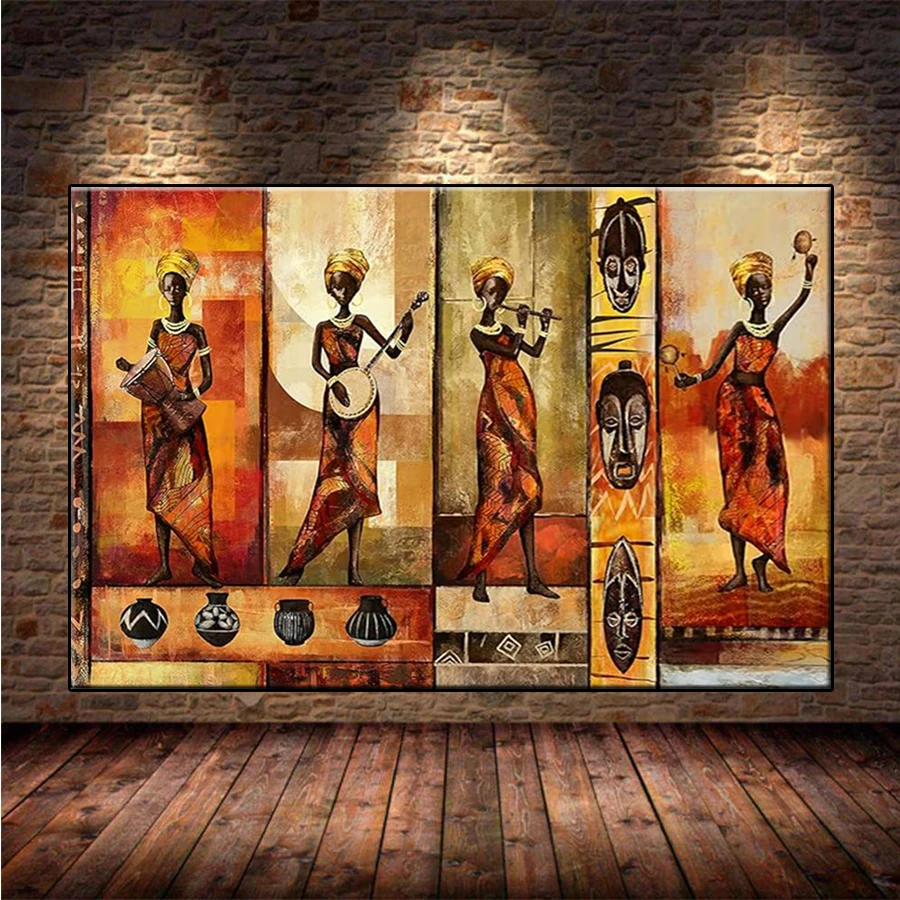 5D Diamond Embroidery Abstract Art African Tribe Black Women Picture Diamond Painting Full Mosaic Cross Stitch Handmade Gift