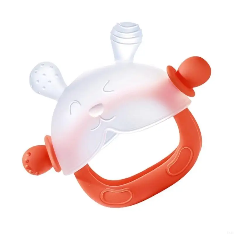 

581F Baby Teether Toy Nursing Teething Toy Newborns Molar Chewing Toy Silicone Heart Soothing Teether Educational Sensory Toy