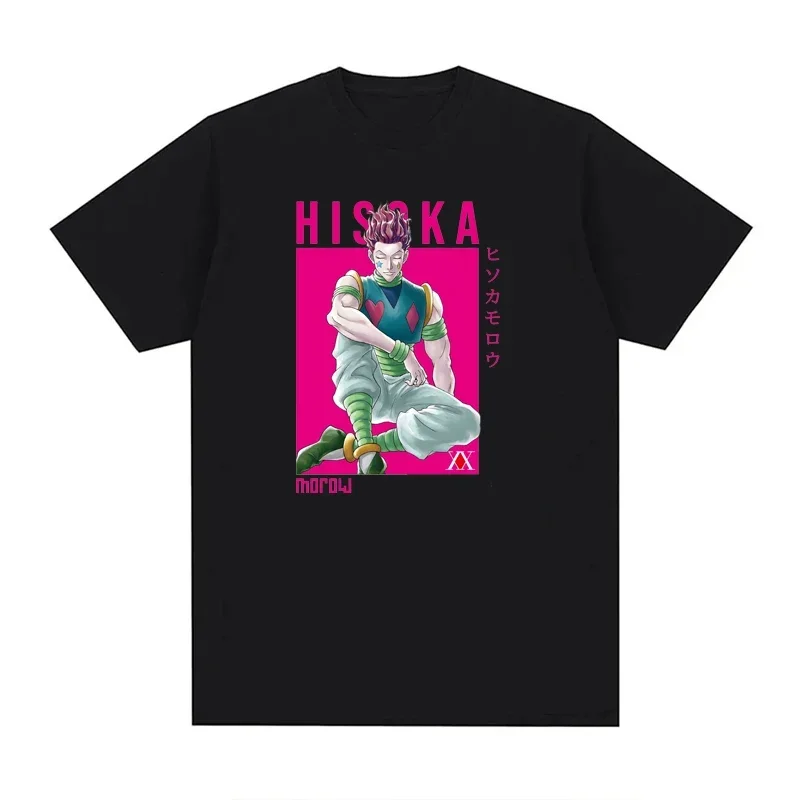 Men Anime Print Cotton EU Size Shirt oversized tee Killua Zoldyck Black White Harajuku Sleeve tees tops Hunter X Hunter T Shirt