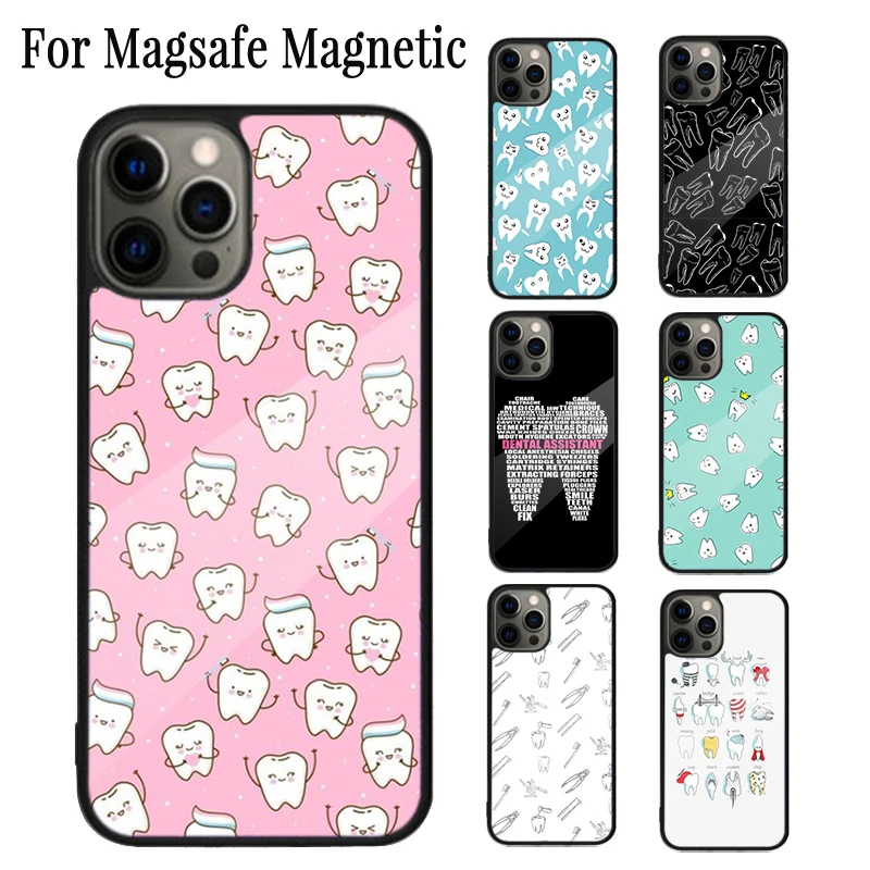 Dental Definitions Tooth Magnetic Phone Case Coque For iPhone 16 15 14 Plus 13 12 Mini 11 Pro Max Magsafe Wireless Cover