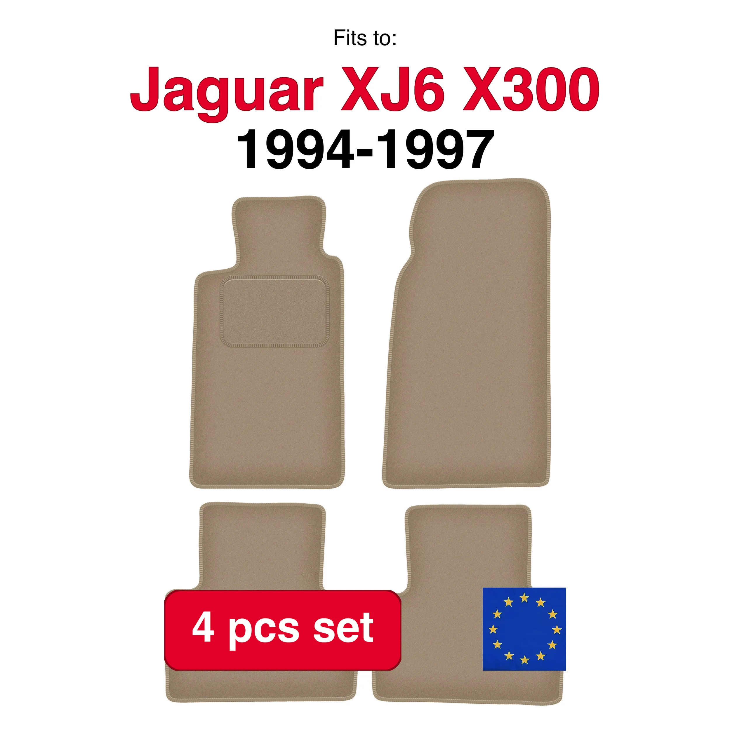 Image of Jaguar XJ6 X300 Limousine (1994-1997) Velours-Autofußmatten passend (4 Stück)