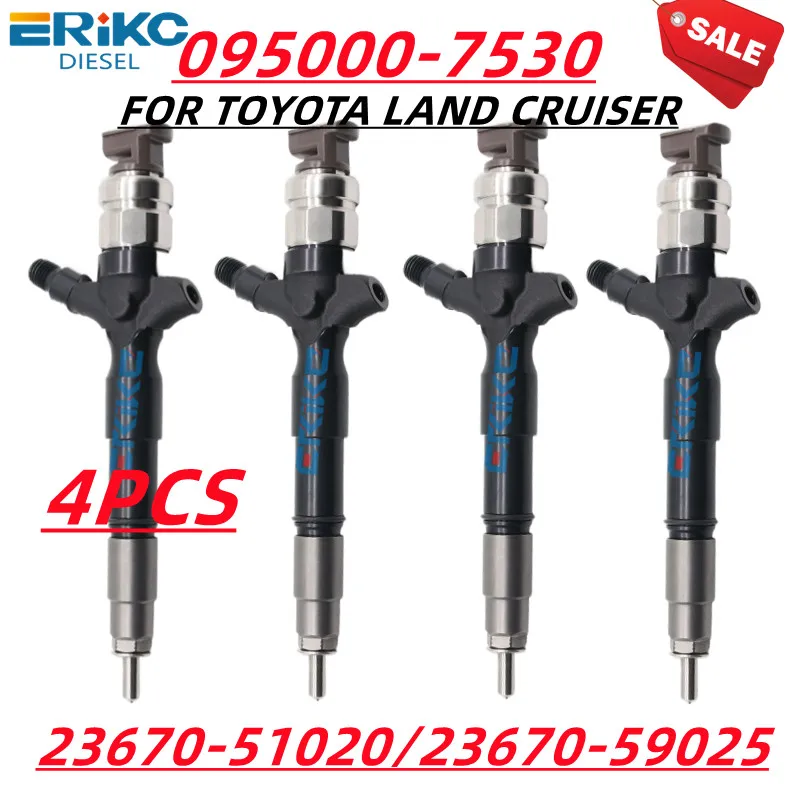 

4PCS 095000-7531 23670-59025 Fuel Injection 095000-7530 Common Rail Diesel Injector Nozzle for DENSO Toyota Land Cruiser 200