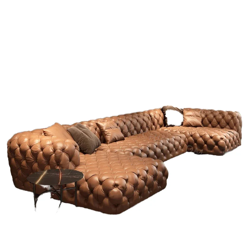^&Modular Square Sectional Tufted Sofa Set Velvet Fabric Upholstery for Comfortable Apartment Hotel Villa Living Room Dividing