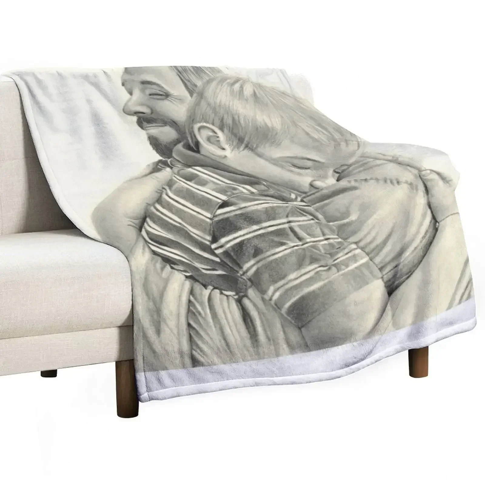 

Jesus Hugging Young Boy Throw Blanket Anti Shedding Soft Fuzzy Blanket for Home