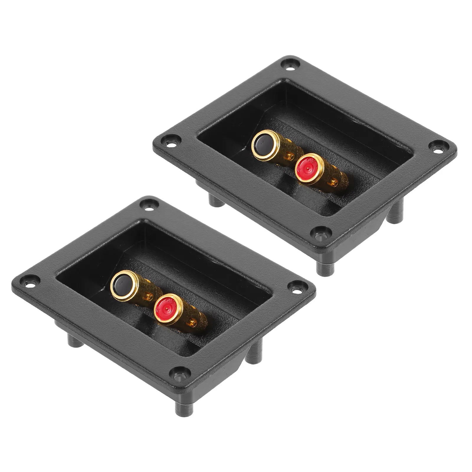 2Pcs Speaker Terminal Cups Binding Post Plates ABS Alloy Double Connectors for DIY Speaker Subwoofer Terminals