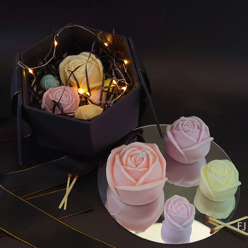 

[YU]Candle Mould Soap Mold Cake Decoration Flower Diy 3d Rose Silicone Mold