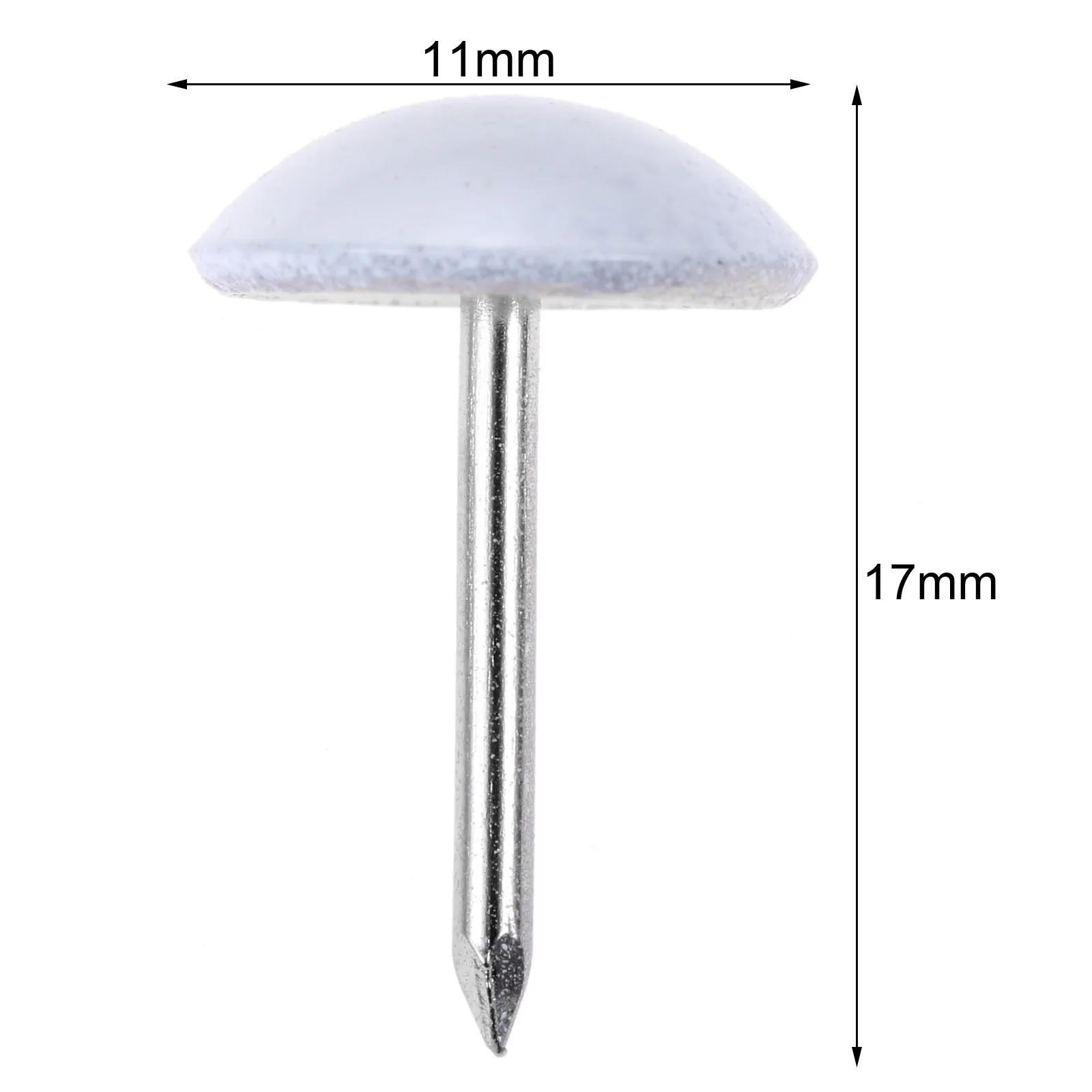 100Pcs White Metal Upholstery Nail Furniture Tack Stud Pushpin Modern Nails Home Accessories 11*17mm Jewelry Case Box Sofa Decor