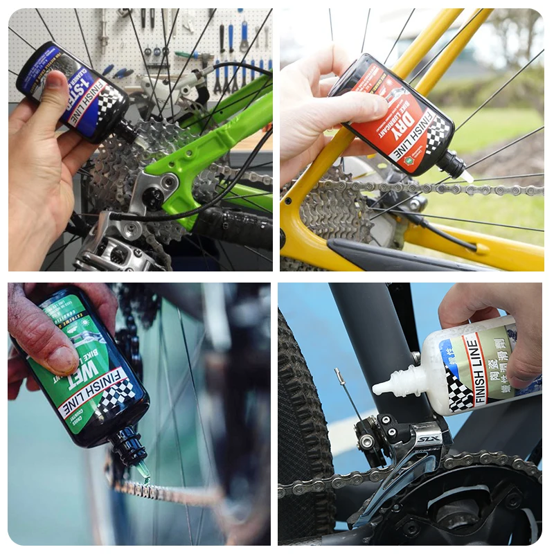 FinishLine  60/120ML Bicycle Chain Waxy Maintenance Oil Squirt MTB Road Bike Chain Gear Wet Oil Lube For Chain Fork Flywheel image 5