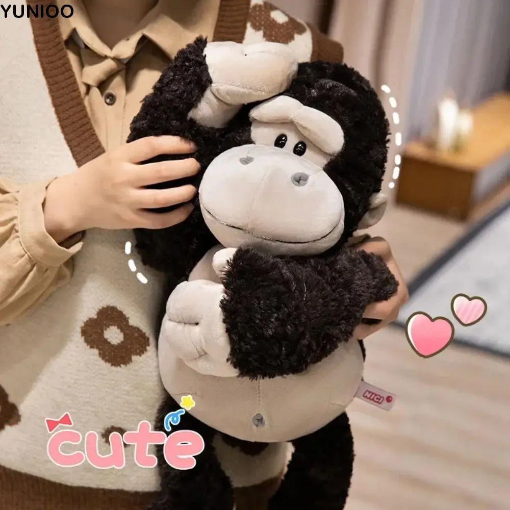 

Fluffy Cute Animal Plush Toy Q Version Black Gorilla Cartoon Animal Plush Doll Wolf King Kong Cartoon Sleeping Pillow