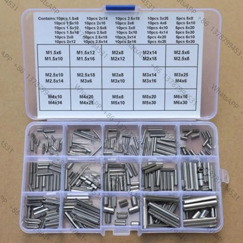 260Pcs 304 Stainless Steel Split Spring Dowel Tension Roll Pins 1.5 - 6mm Kit