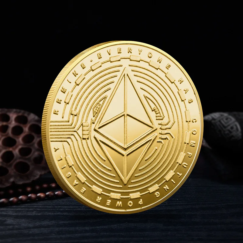 Virtual Coin, Foreign Commemorative Coin, Ethereum New Double-sided Three-dimensional Relief Metal Collectible Coin