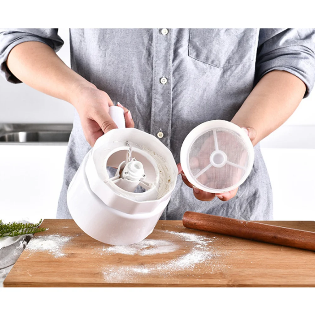 

1pc Electric Hand-Held Stainless Steel Inner Flour Sifter Baking Supplies For Home Restaurant Hotel Use Fine Mesh Long Handle