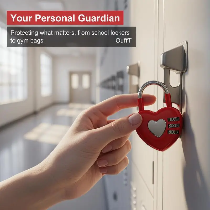 1Pcs Password Code Padlock Fashion Heart Style 3 Digit Password Combination Lock New Love Password Lock Concentric Lock Padlock