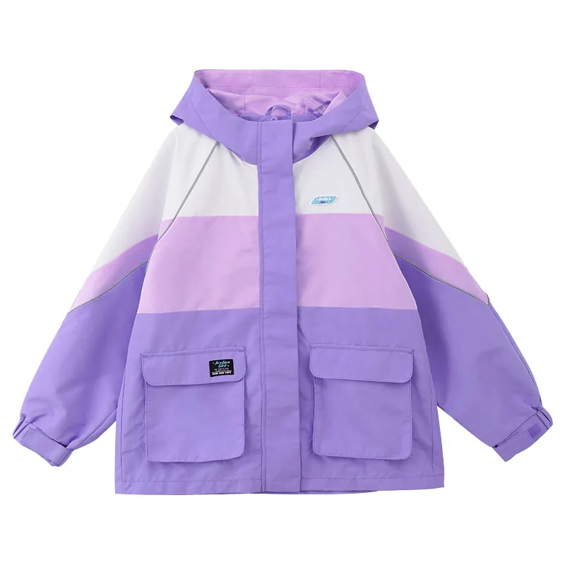 Baby Girl Top Girls Thick Coat Autumn 2024 New Children's Big Children Storm Jacket 3-in-1 Removable Clip Cotton Trench Coat