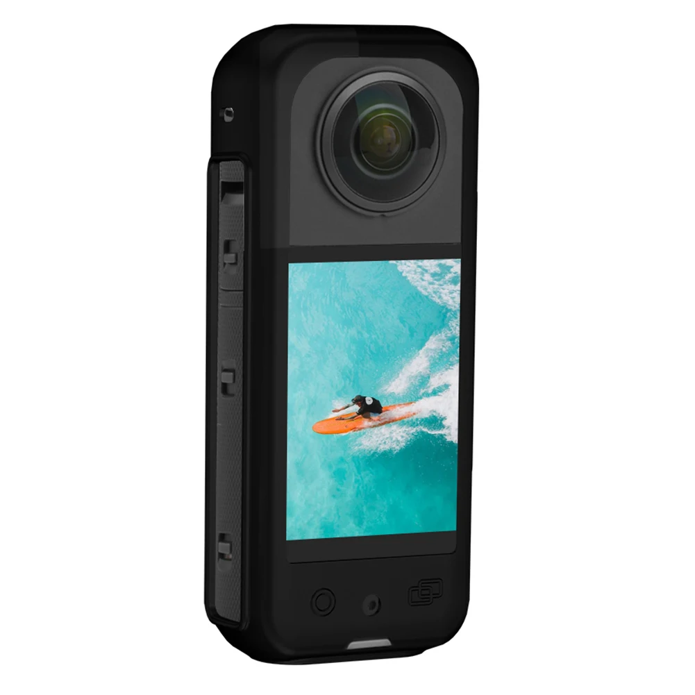 حافظة حماية من السيليكون للكاميرا لكاميرا Insta 360 One X3 حافظة سيليكون مضادة للخدش باللون الأسود