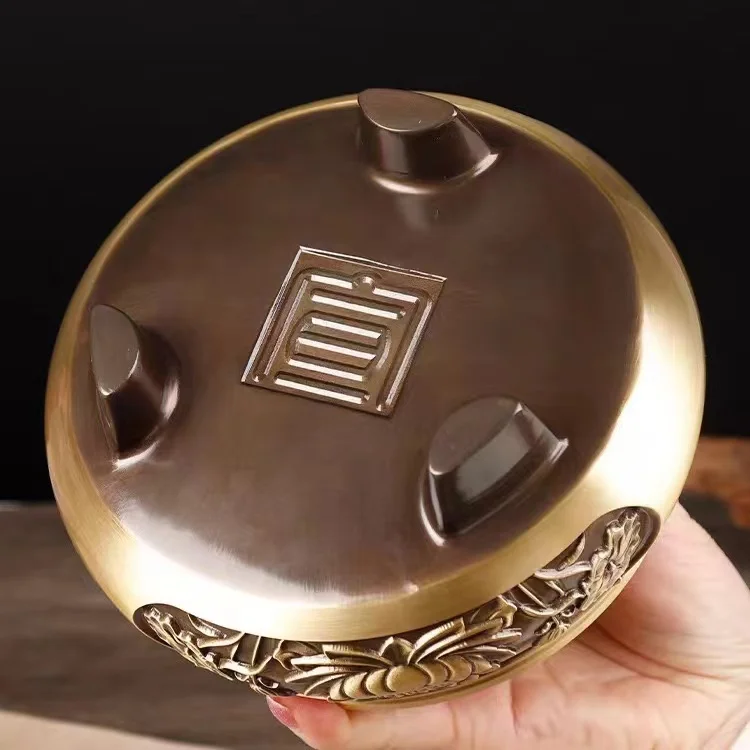 Classic Vintage Brass Incense Burner Extra Large Three Legged Plate Incense Stove Ornaments Home Decor Fragrance Holder Crafts