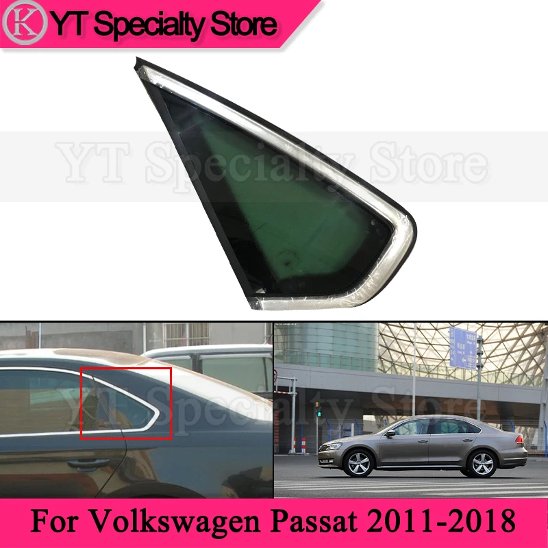 Kamshing Rear Window Glass Triangle Plate Garnish Cover For Volkswagen Passat 2011-2018 Triangle Window Glass