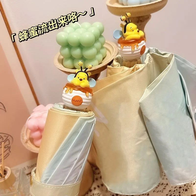 ディズニー ウィニー ベア かわいい漫画の女の子 デュアルユース 学生 晴れの日も雨の日も 全自動高精度傘