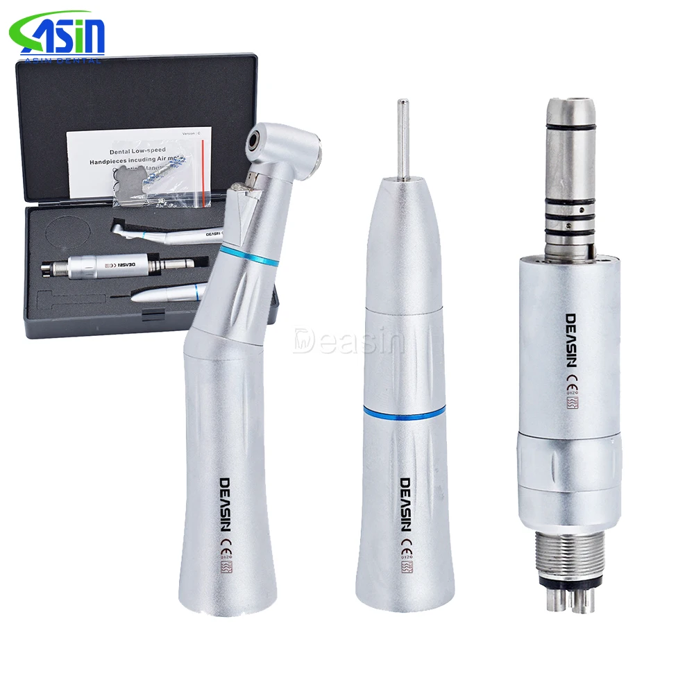 Dental LED Low Speed Handpiece Inner Water Spray Straight Contra Angle Air Motor Air Turbine Dental Handpiece 2/4Holes