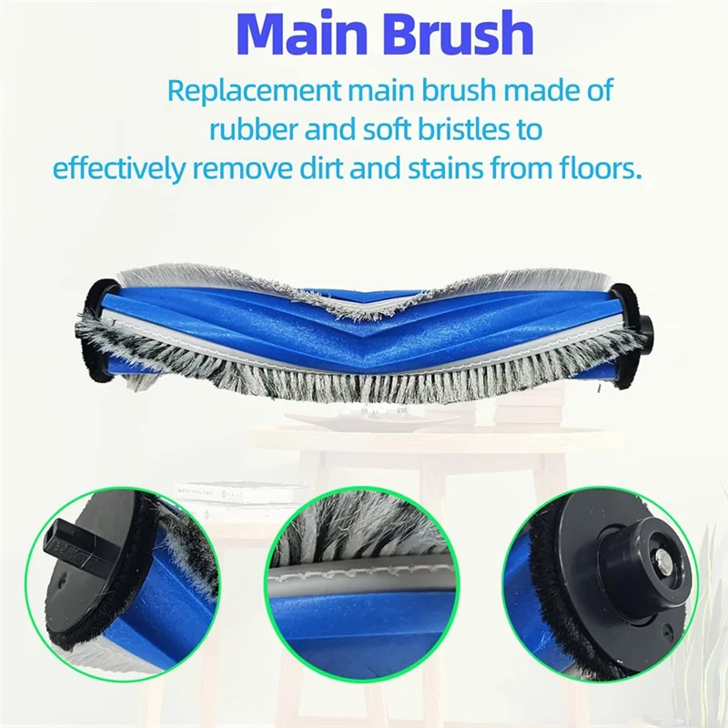 B47b-para yeedi m12 pro + robô vácuo escova lateral principal filtro hepa mop almofada sacos de pó kit acessórios substituição