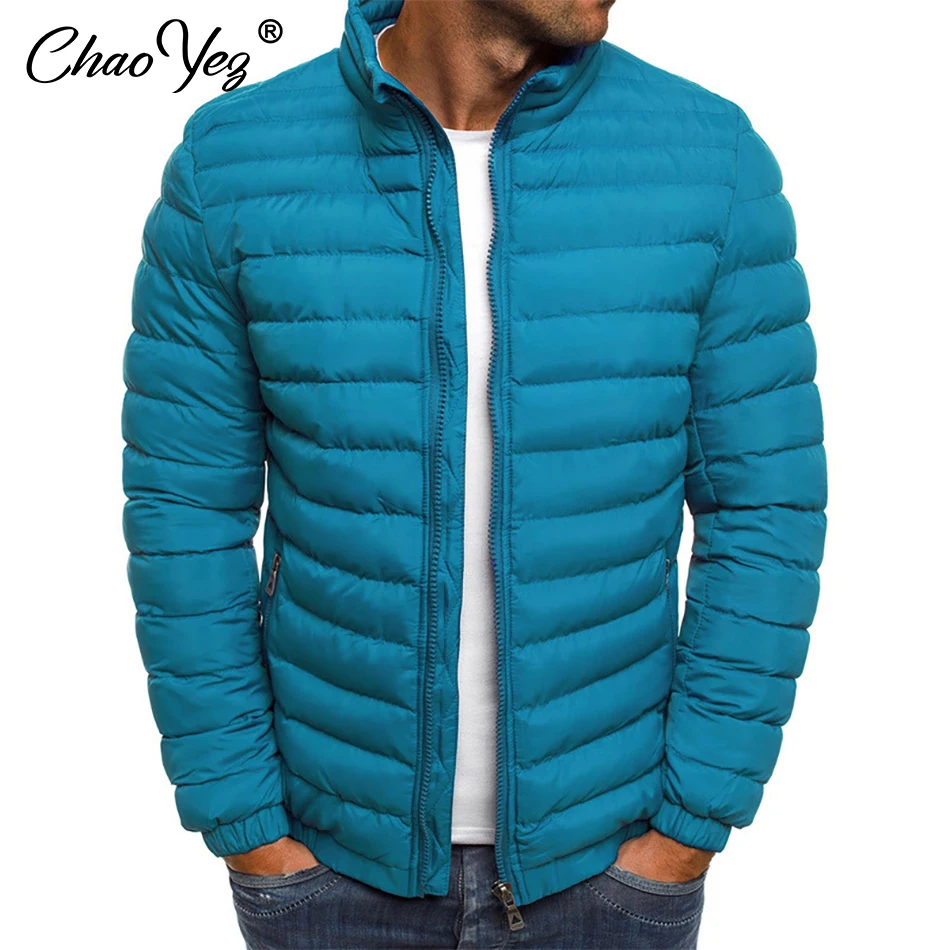 Men Jacket Autumn Zipper Coat Down Sports Jacket Casual Trendy Menswear Windproof Stand Collar Outwear Male Thin Cotton Tops New