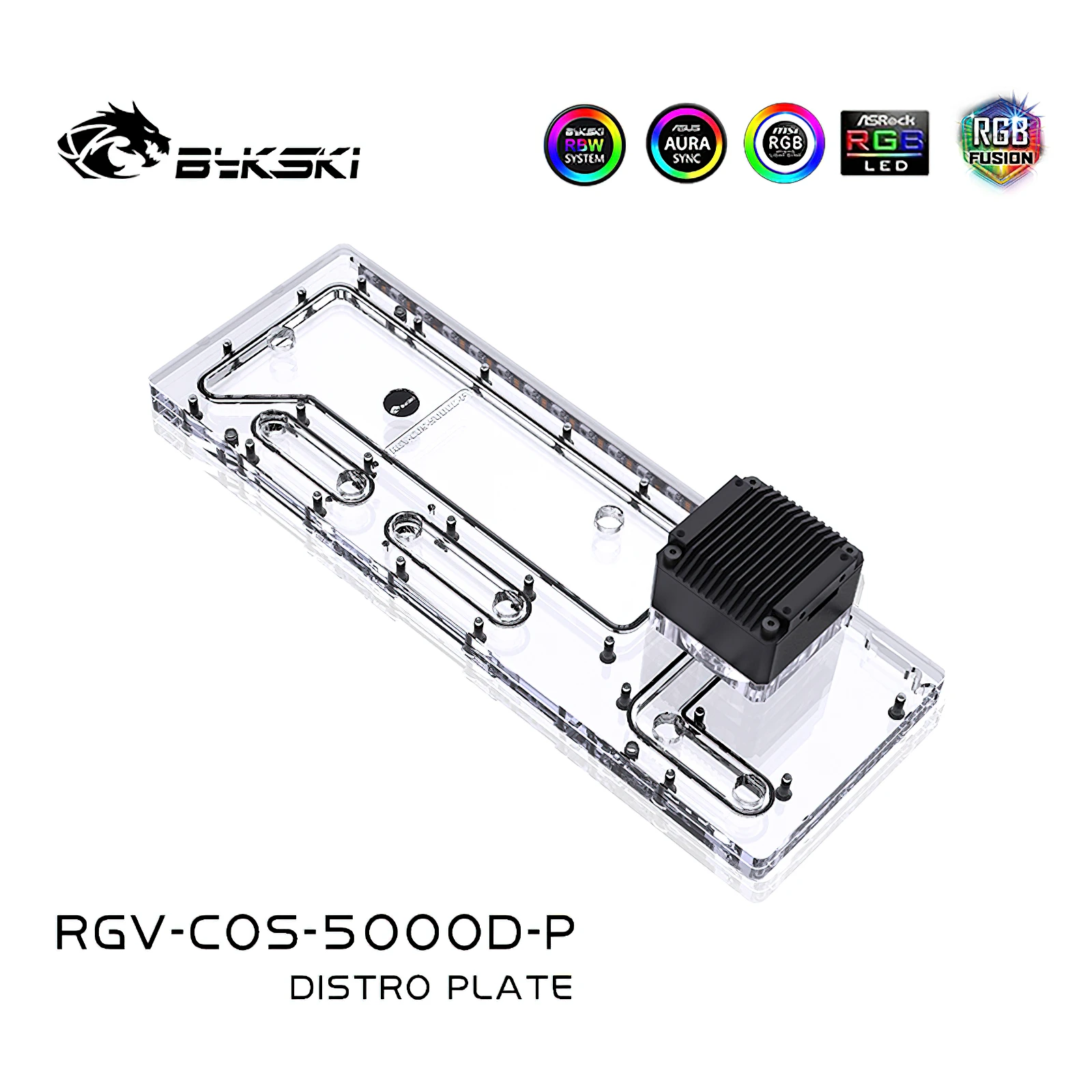 Bykski RGB Distro Plate Reservoir for CORSAIR 5000D Chassis RGV-COS-5000D-P