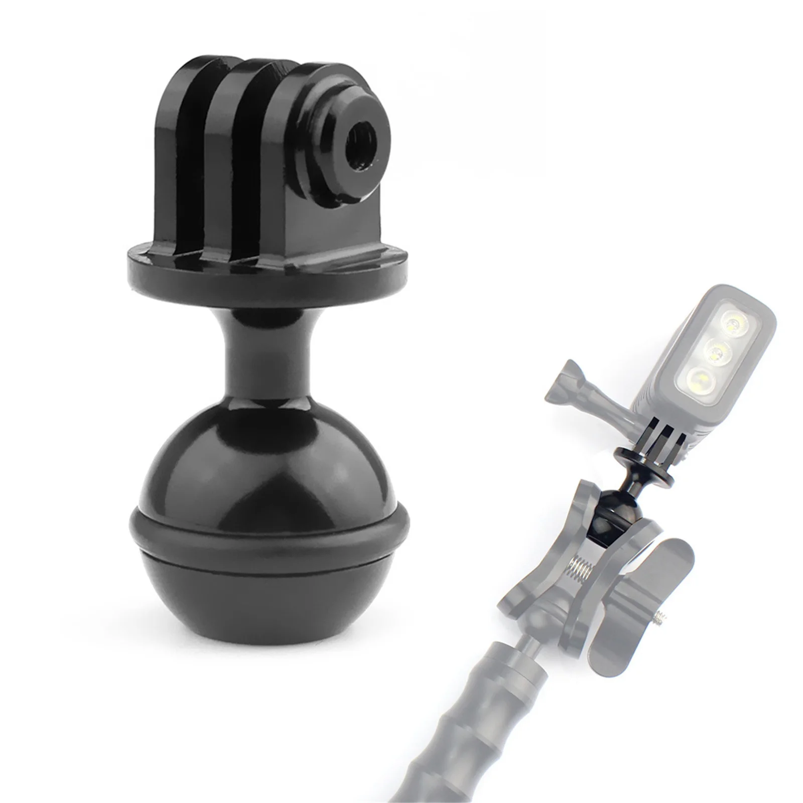 360 Degree Rotation Ball Head Camera Tripod Mount For Gopro Action Camera Accessories 1 inch Mini Tripod Ball Head Base Adapter