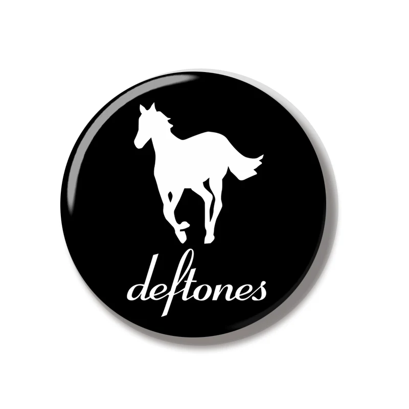 44MM White Pony Around The Fur Ohms Deftones Pin Soft Button Jewelry Creative Badge Brooch Lapel Pin Bag Backpack Hat Decoration