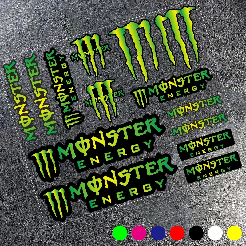 For Monster Energy Motorcycle Side Strip Sticker Car Vinyl Decal  All Motorcycle Sticker Reflective Stickers Car Decoration