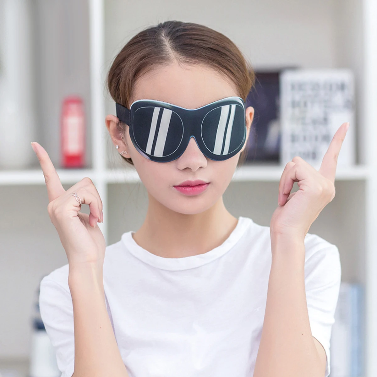 

3D Glasses Eye Eyeshade Adjustable Soft Fabric Milk Fiber Sleeping Mask for Home Travel Relieve Eye Fatigue Improve Sleep