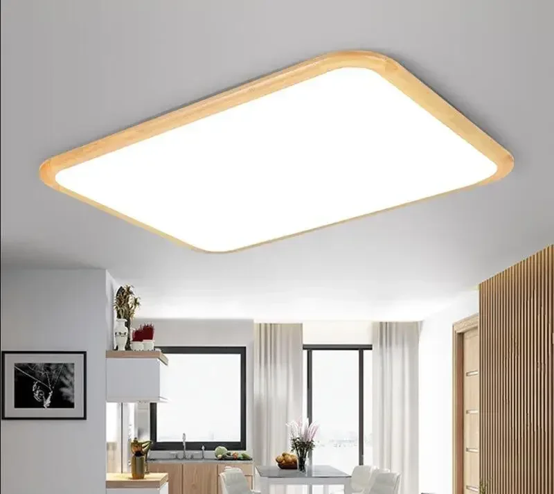 Japanese-style Nordic solid wood ultra-thin apple led ceiling lamp modern minimalist living room study bedroom creative lighting