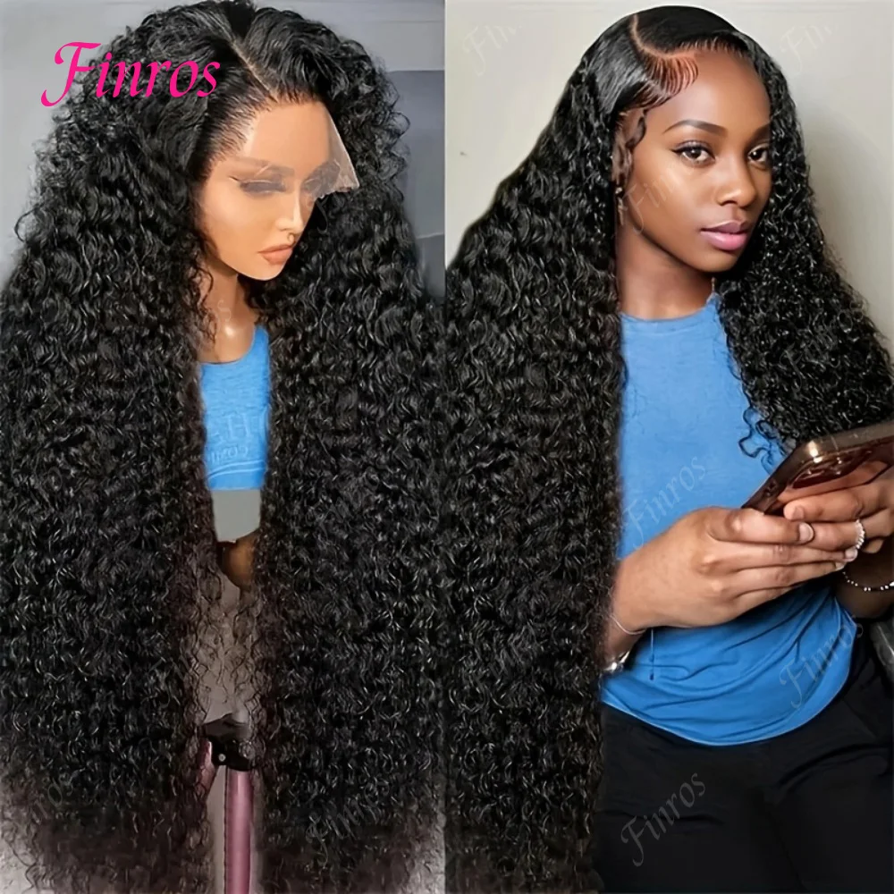 

Finros Water Wave Human Hair Wigs Brazilian 13x4 Lace Frontal Wigs Transparent Wigs Human Hair Curly 13x6 Lace Front Human Hair