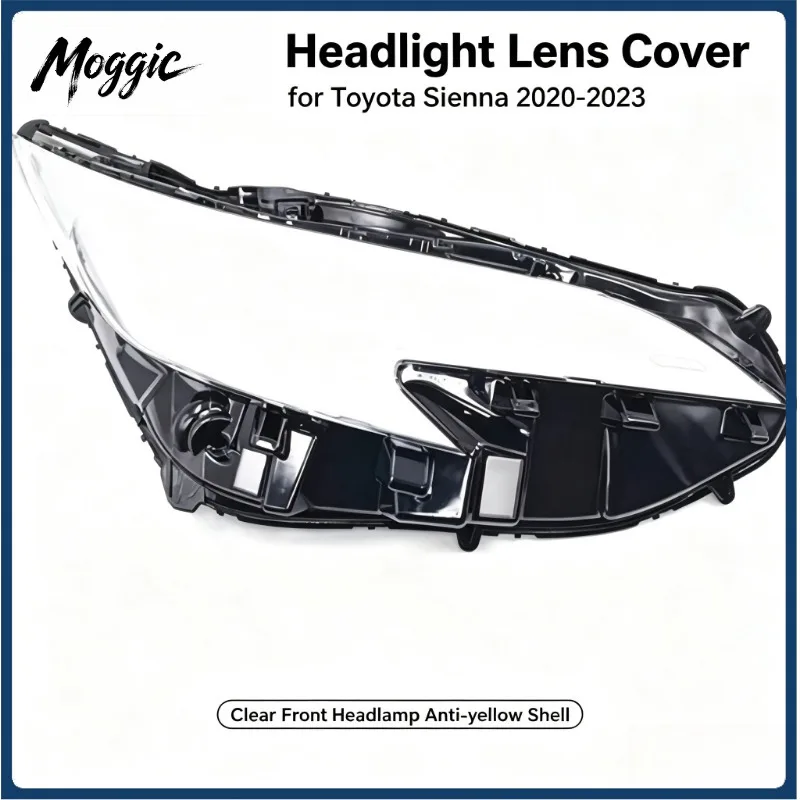 Moggic Headlight Lens Cover For Toyota Sienna 2020-2023 Clear Front Headlamp Anti-yellow Shell