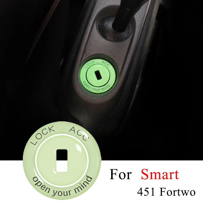 Car Start Keyhole Storage Box Key Hole Decoration Luminous 3D Epoxy Sticker For Mercedes Smart Fortwo 451 Interior Accessories