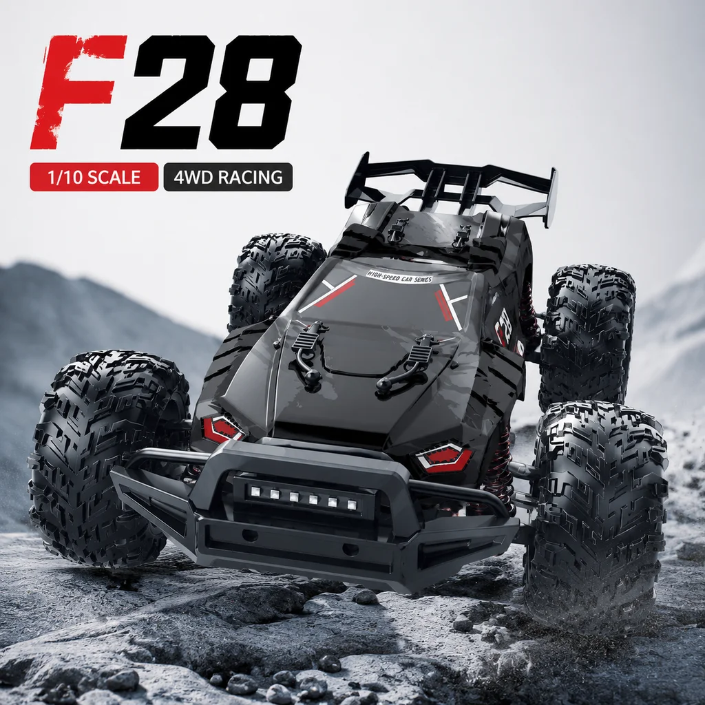 Hot F28 Black Panther 1/10 4WD Brushless High-Speed Off-Road Vehicle 2.4G Electric Racing Remote Control Car Model RC Car Toy