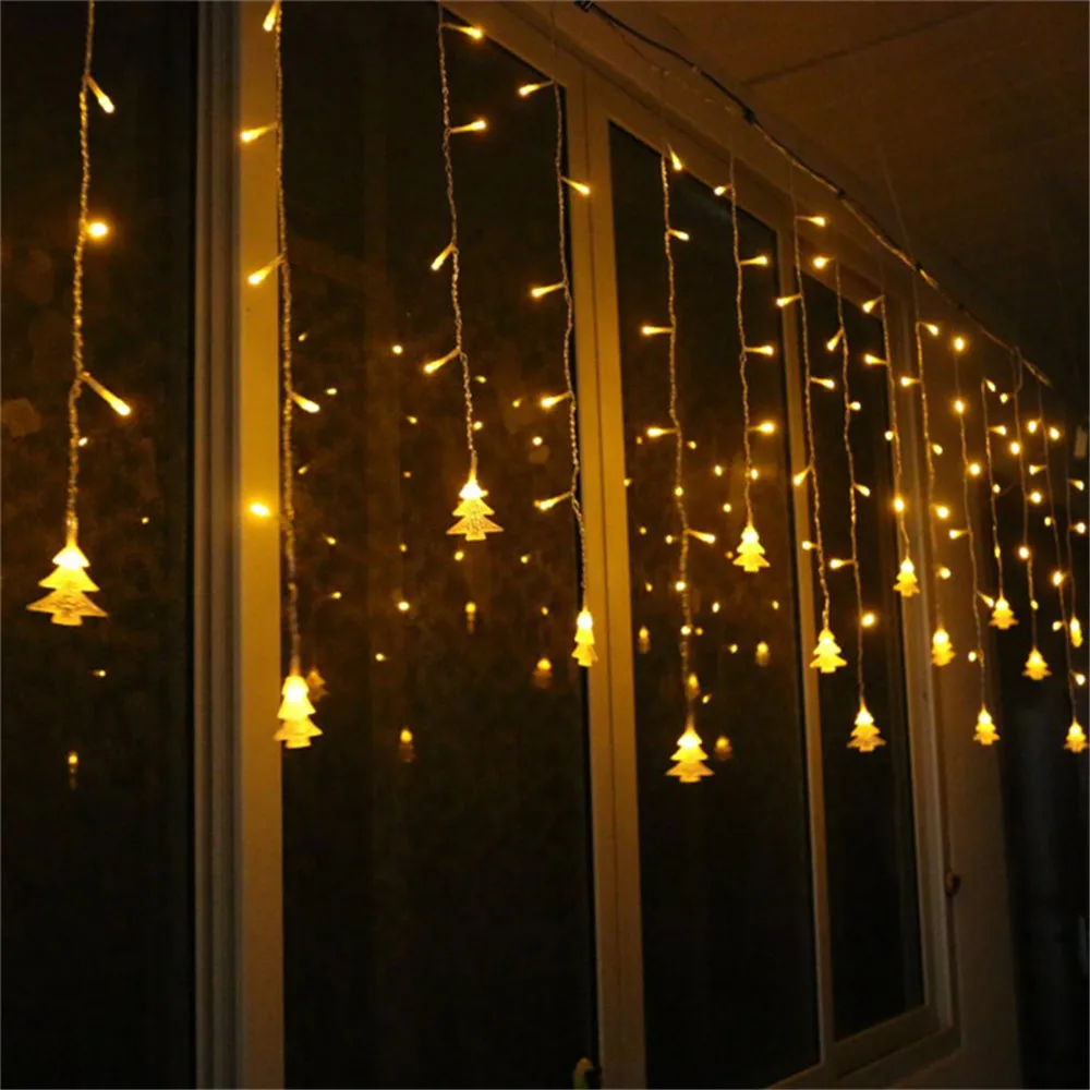 220V EU/110V US LED Christmas Lights Star Lamp Fairy Curtain String Lights Garland For Party Home New Year Wedding Decoration