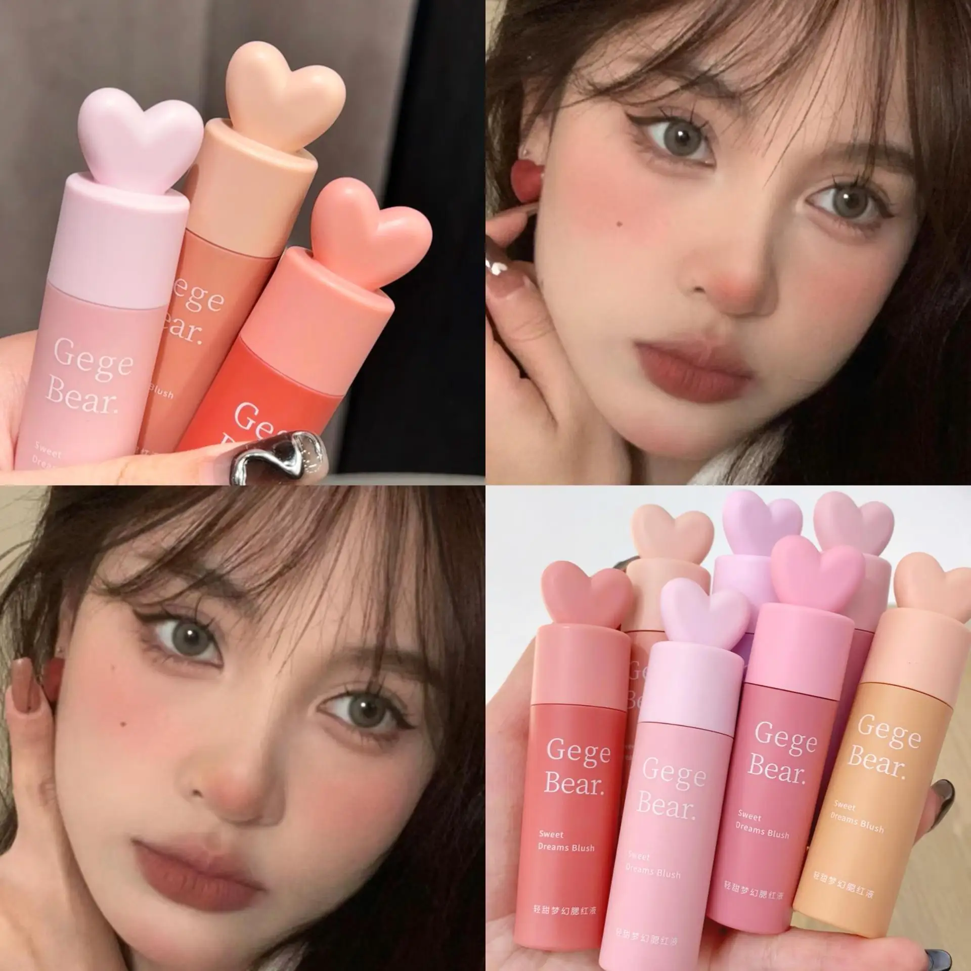 Liquid powder blusher naturally brightens blush matte makeup Without Flying Powder Korean Style Tender Blush Fixing Liquid