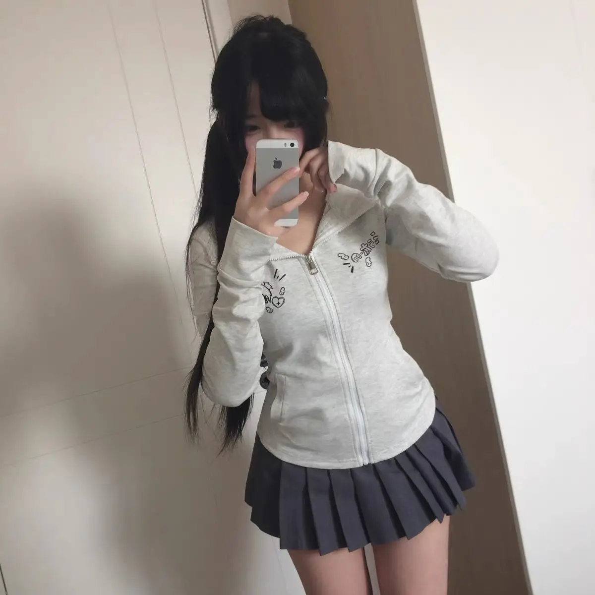Long Sleeve Early Autumn Hoody Casual Women Clothing Japanese Print Cat Spice Girls Hoodies Slim Fairycore Streetwear Mujer view 6