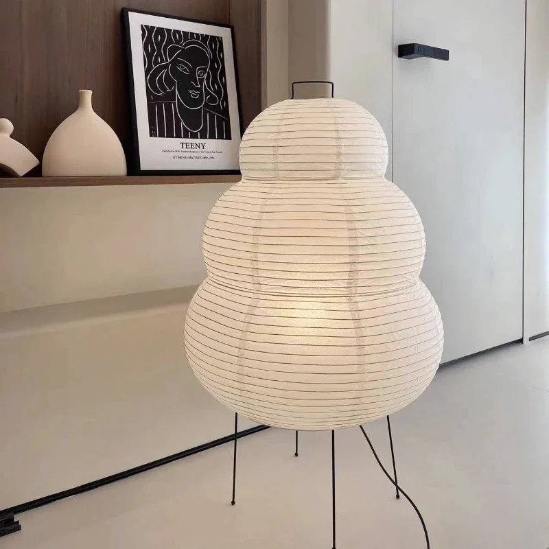 wabi sabi japanese paper table lamp akari noguchi design abajur eye protection desk light luminarias 01