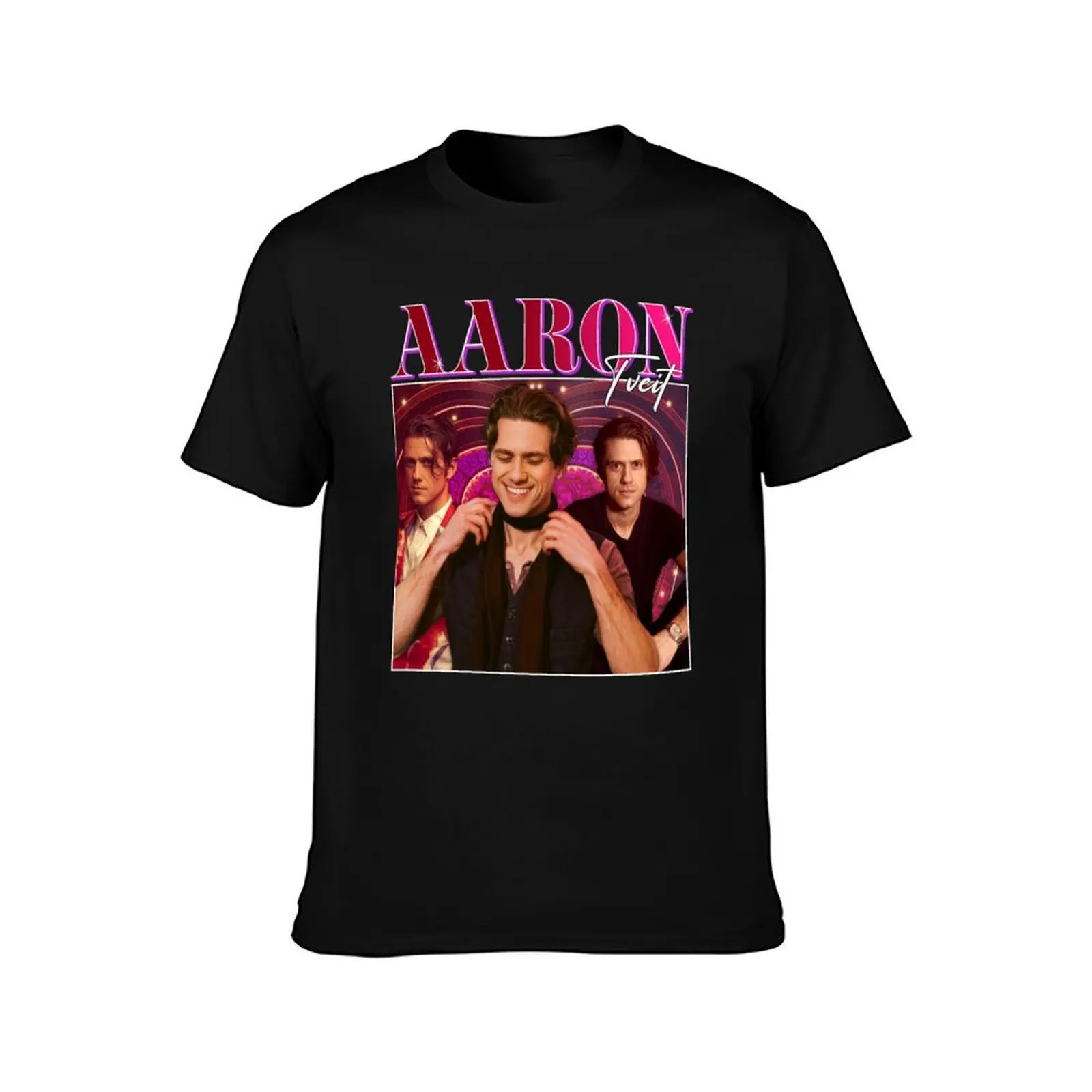 Aaron Tveit Retro Design T-Shirt Quick Dry Sports Short Sleeve Tee T-Shirt