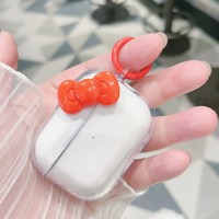 Cases For OnePlus Buds 4 Cover Red Bow Transparent Wireless Bluetooth Protective Sleeve Soft TPU anti-fall Earphone Accessories