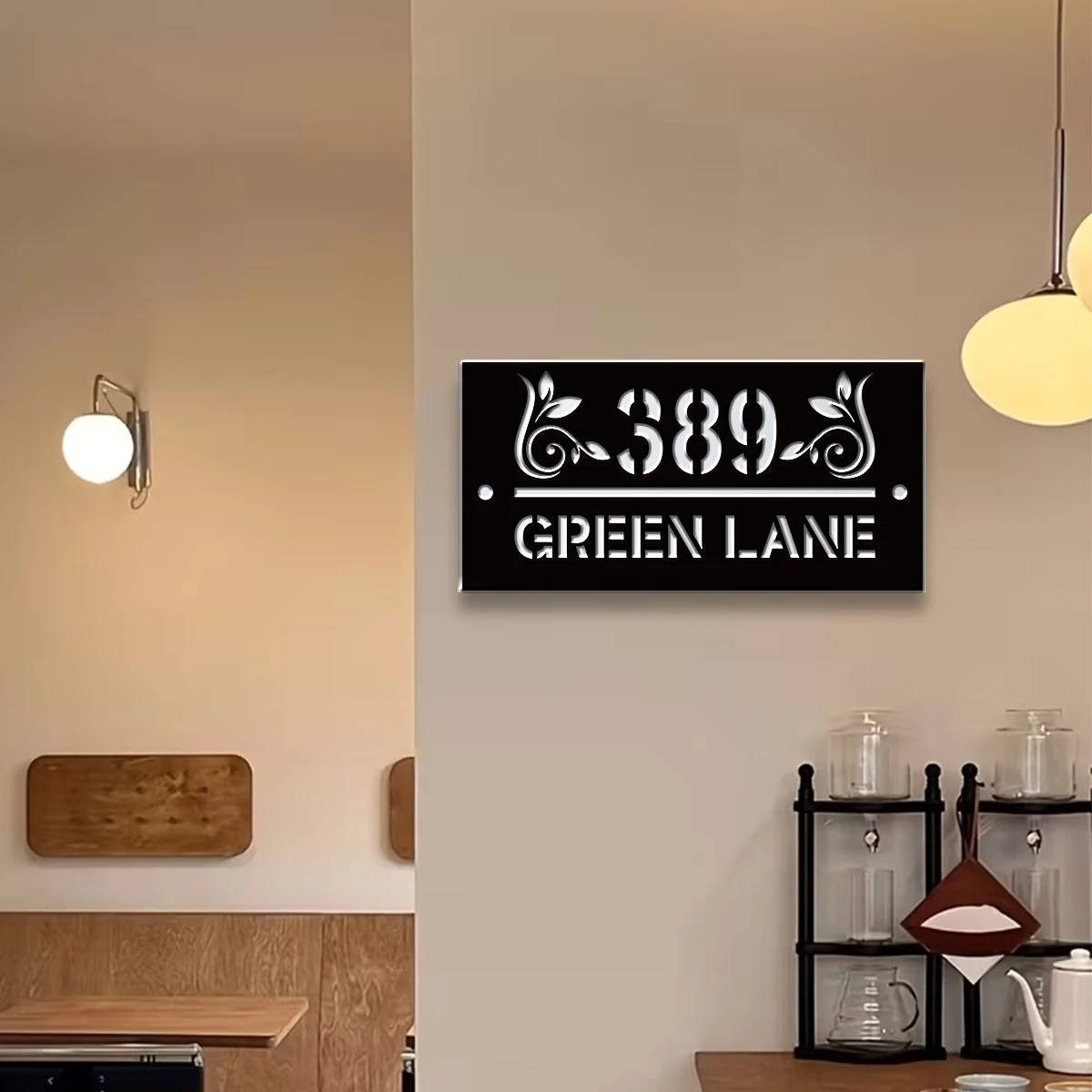 1Pc Custom flower plants Number&Text Acrylic House Number Door Street Sign Plaque,Home Room Garden Decor,Birthday Wedding Gift view 4